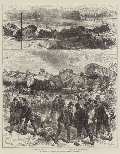 The Railway Accident at Downton, near Salisbury by Melton Prior